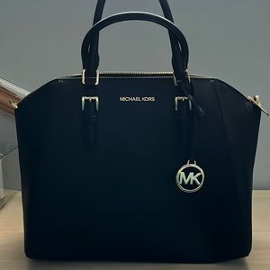 Michael Kors Cleo Medium Saffiano Leather Satchel